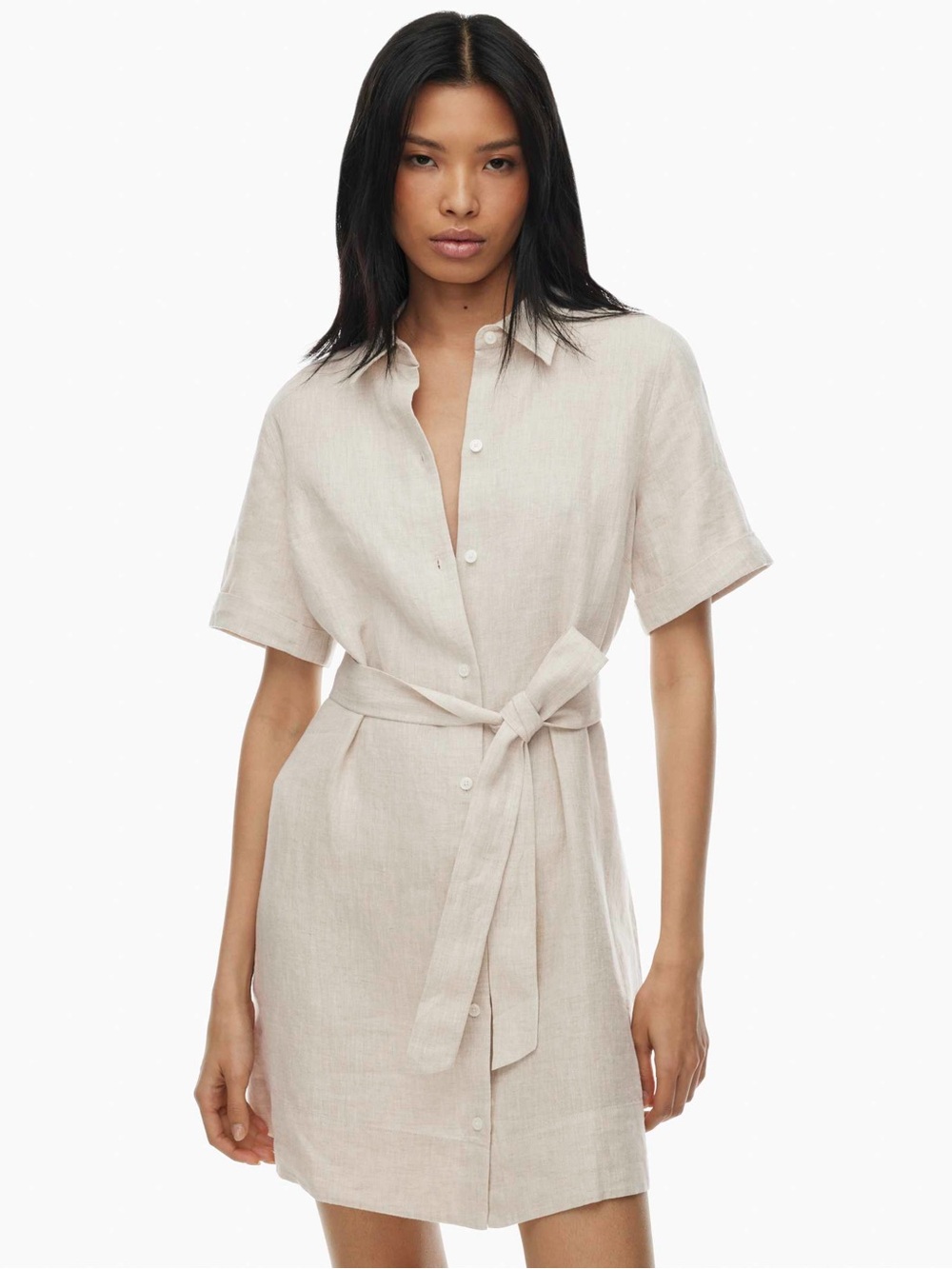 NWT Wilfred Eleta Linen Mini Dress 100% Organic Linen XL Natural Ecru